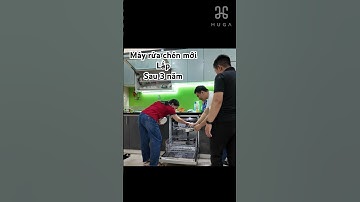 Tủ bếp sau 3 năm vẫn lắp được máy rửa chén mới nhé #tubep #mayruachen #huga