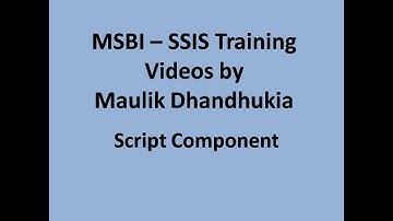 MSBI - SSIS - Script Component