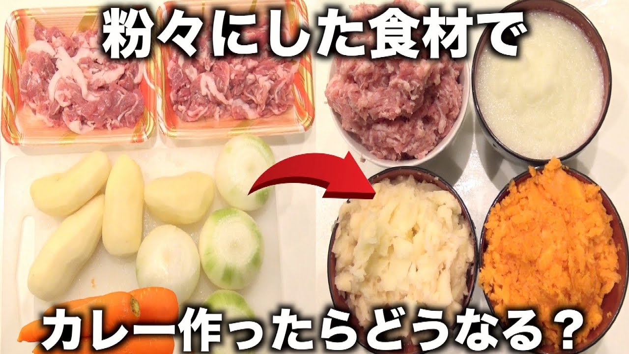 食材全て粉々にしてカレー作ったらどうなる 実験 Youtube