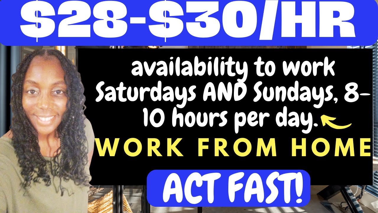 Act Fast! 2830/hr Work from Home Jobs 2023 Weekend Shifts WFH Jobs