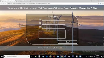 ContactUs Page and Contact Form With Transparent background In Html & Css | Transparent Contact Form