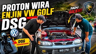 AKU TEST DRIVE PROTON WIRA ENJIN VW GOLF DSG ! PADU GENG ! 