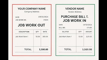 Sale Invoice  for Job Work Out & Purchase Bill for Job Work In Process ERP Manufacturing Software