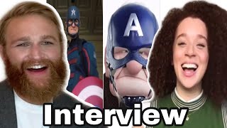 WYATT RUSSELL IS LOVING fan CAPTAIN AMERICA memes & ERIN KELLYMAN on THE FALCON & THE WINTER SOLDIER