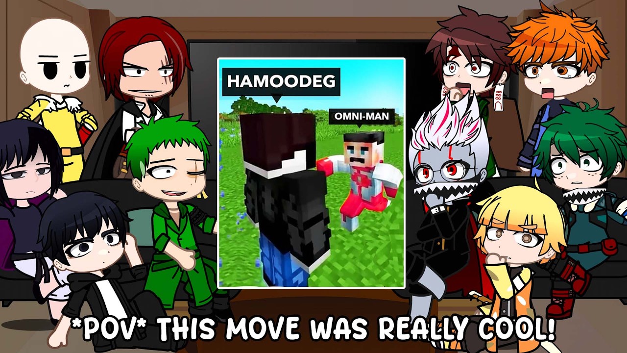Anime Characters React To HamoodeG || Gacha reacts to Minecraft + INVINCIBLE + AJ