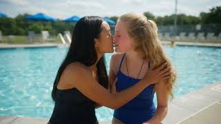 Beautiful Blonde and Asian Girl Kiss 💋 