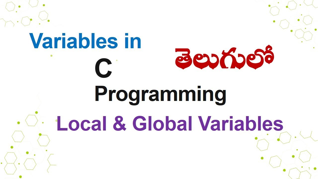 Variables in C Programming ||Local & Global Variables||in telugu - YouTube