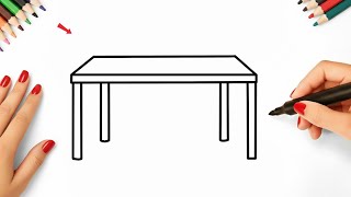Famous Easy Drawings - How to draw a Table Step by Step ❤️ Net Worth