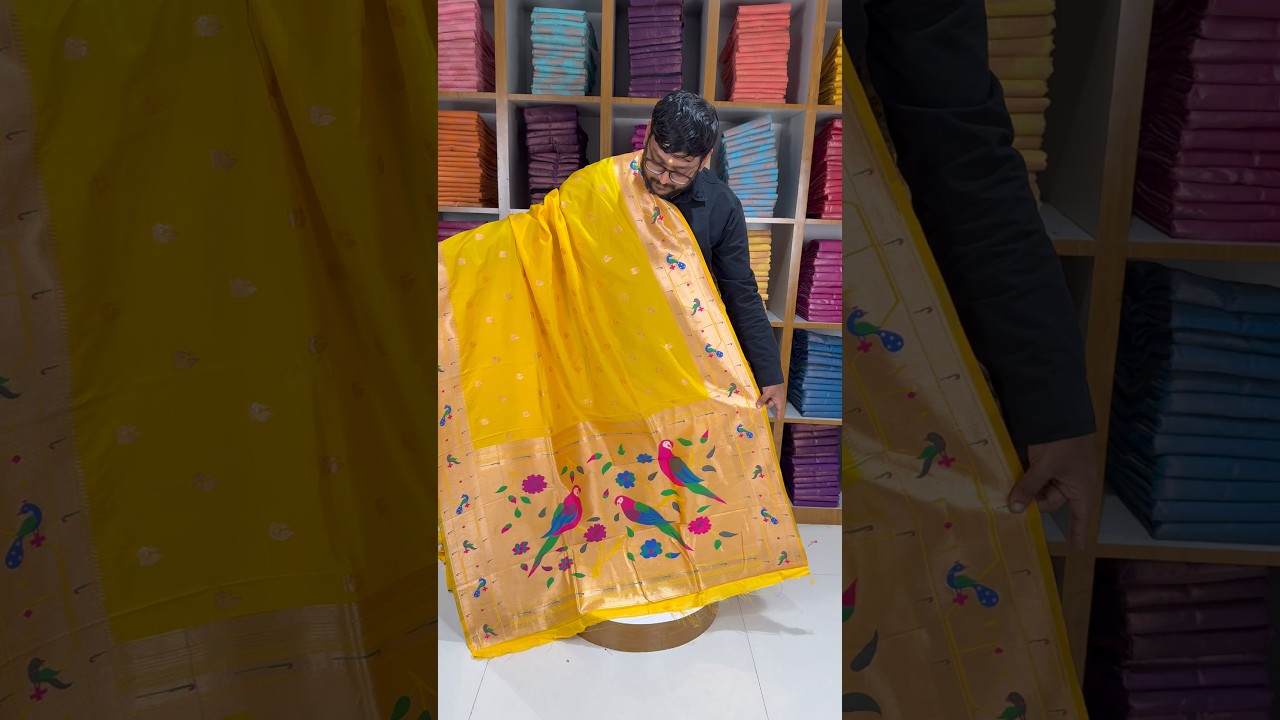 Pure Kanchipuram Paithani Silk Parrot Design Saree
