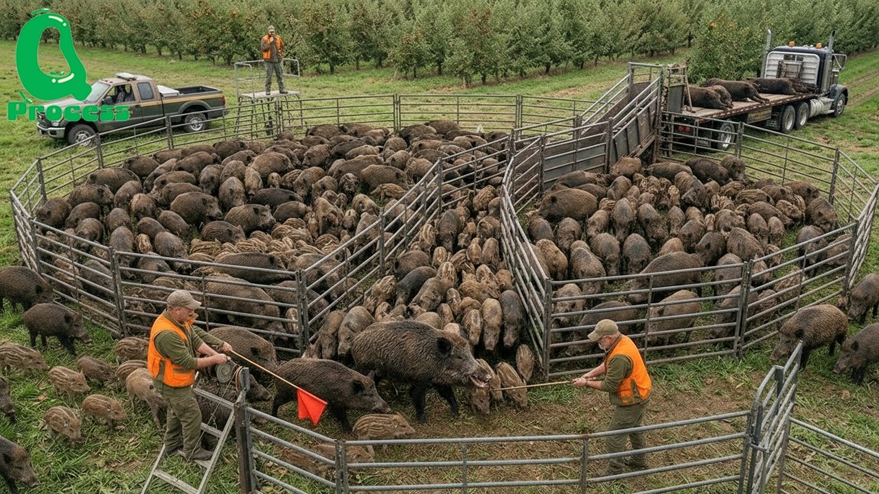 🔴[LIVE] Feral Hogs Out of Control – How Farmers Utilize Traps to Guard ...