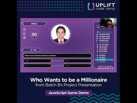 Who Wants to be a Millionaire Javascript Game from Batch 8 | Uplift Code Camp