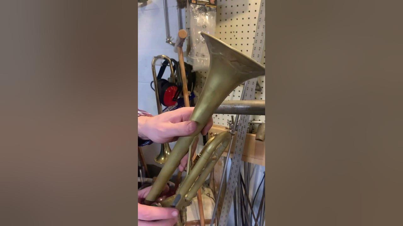 Dent repair practice, feat. a crushed trumpet bell... YouTube