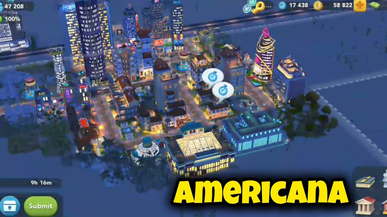 The Best Nightlife City I've Ever Built 🌃 || SimCity Buildit Americana Design Challenge 