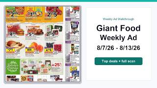 Giant Food Weekly Ad (8/7/26 - 8/13/26) Top Deals