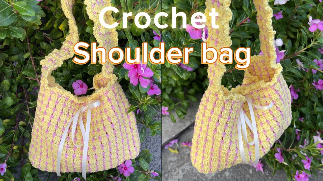 Crochet Shoulder Bag Tutorial 🎀 Kawaii Summer Bag | かぎ針編み