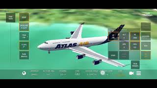 Crashing a Atlas air B747 in the water from Honolulu airport to San Francisco airport