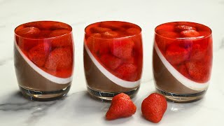Strawberry & chocolate dessert panna cotta