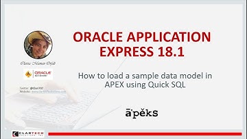 Load sample data model into APEX 18.1 using Quick SQL - [Video 02 - English]