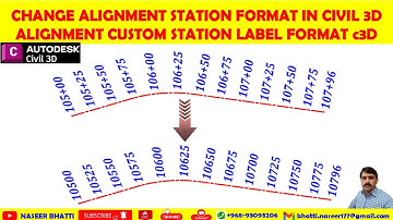 Change Alignment Station Format in Civil 3d | Alignment Custom Station Label Format in civil 3d