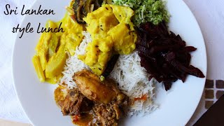 Sri Lankan style lunch | Chicken Curry | Breadfruit | Bottle Guard I Beetroot  | Broccoli