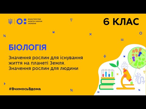 6 клас. Біологія. Значення рослин для існування життя на планеті Земля. (Тиж.6:ЧТ)