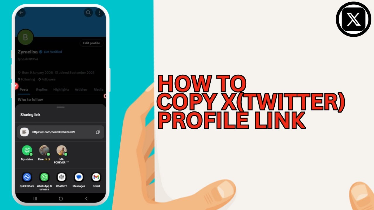 How To Copy Your Twitter (X) Profile Link | Copy URL - YouTube
