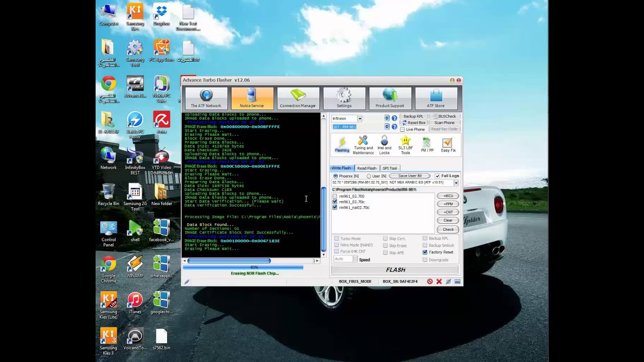 How to flash nokia 107 RM 961 with ATF