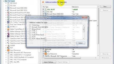 Adding file types to SDL Trados Studio projects