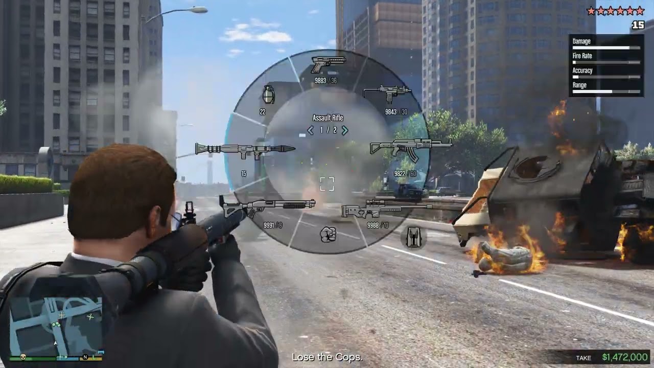 GTA 5 - Michael & Amanda Bank Heist + Ten Star Escape