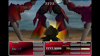 FFVII - Ruby Weapon VS One Lucky Barret (Lucky 7s Strategy)