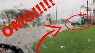 MUSTANG CRASHES AT LAMBORGHINI DEALERSHIP CAUGHT ON TAPE!!!