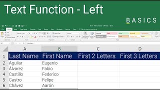 Excel - Text Function Left