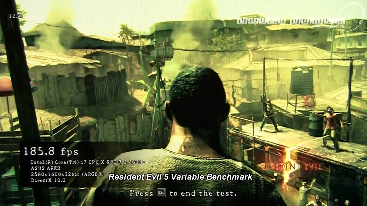 Asus Ares in CrossfireX, Resident Evil 5 Variable Benchmark (2560 x 1600)
