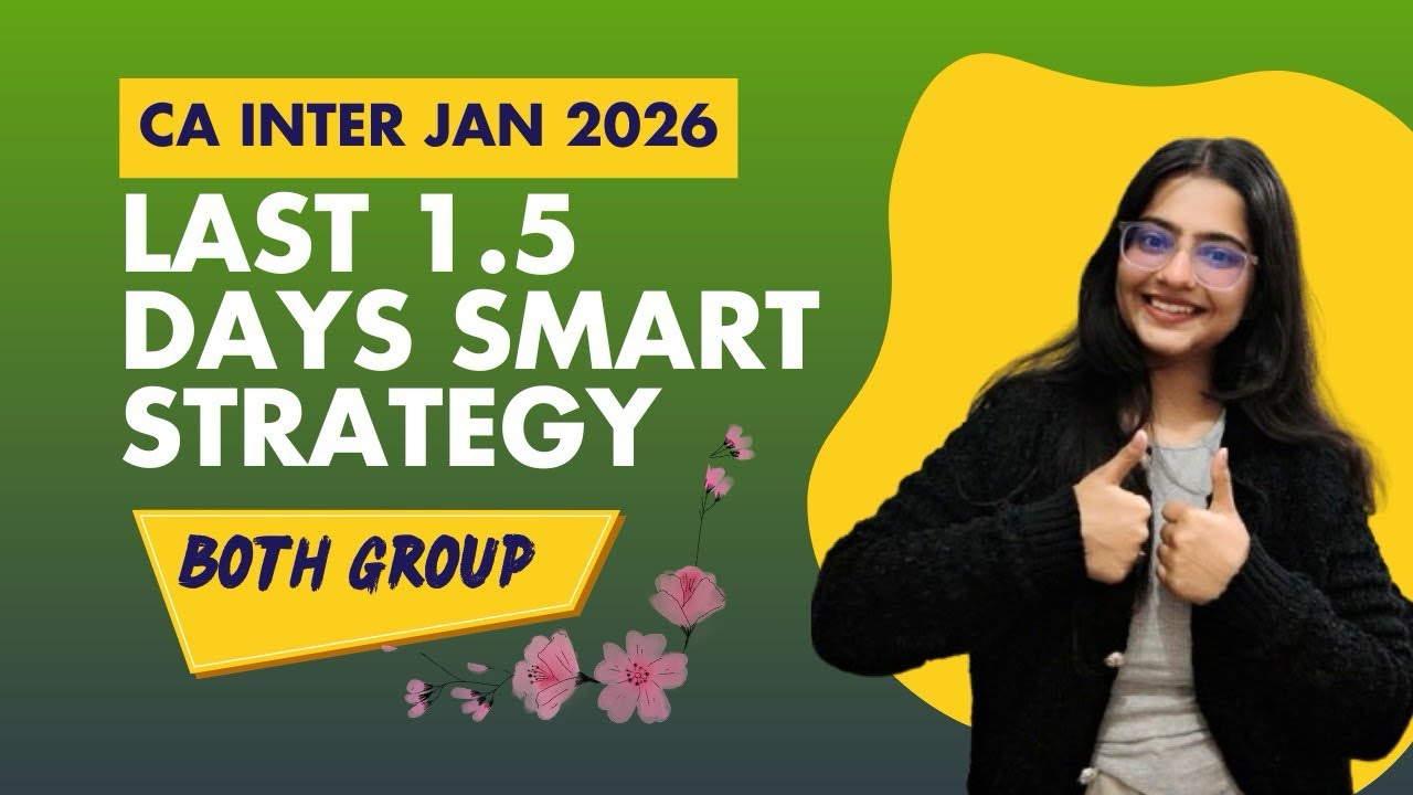 1.5 days before exam strategy for ca inter jan 2026 🏹💯 - YouTube