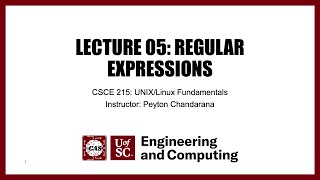 Lecture 05: Regular Expressions - Spring 2023