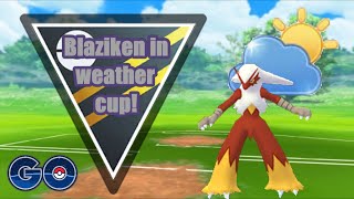 Pokémon GO PvP running Blaziken in the weather cup!