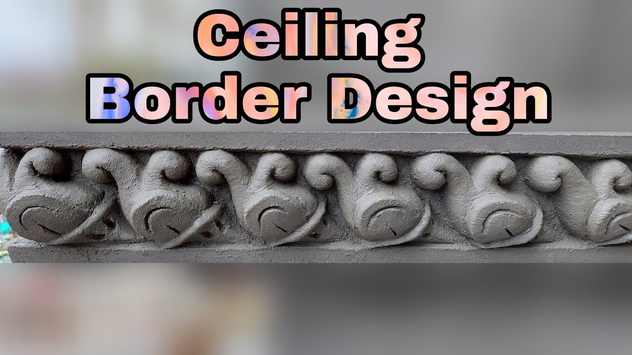 Amazing ceiling Border Design-Do Creative New Idea In Design Ceiling Rendering Sand Cement Art No-47