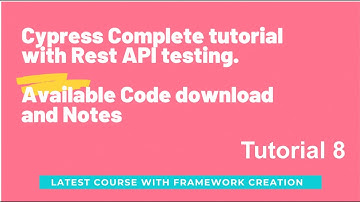 #CypressTutorial Cypress Automation Testing from Scratch + Framework Creation - Web Controls
