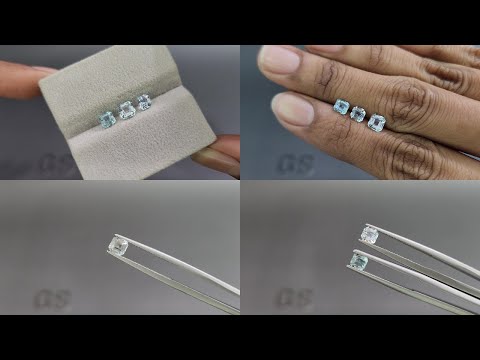 Aquamarin-set achteckig geschliffenes 1,27 karat, Madagaskar Video  № 1