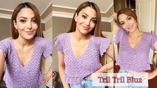 Tril tril yazlık bluz örüyoruz 😇🌸