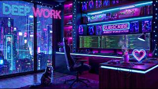 Deep Work in a Cyberpunk Studio 🌧️ Rain & Lofi for Maximum Concentration