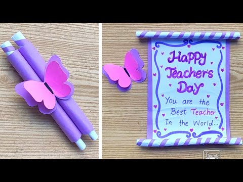 easy teachers day card idea from paper | teacher's day greeting card| last minute teachers day card