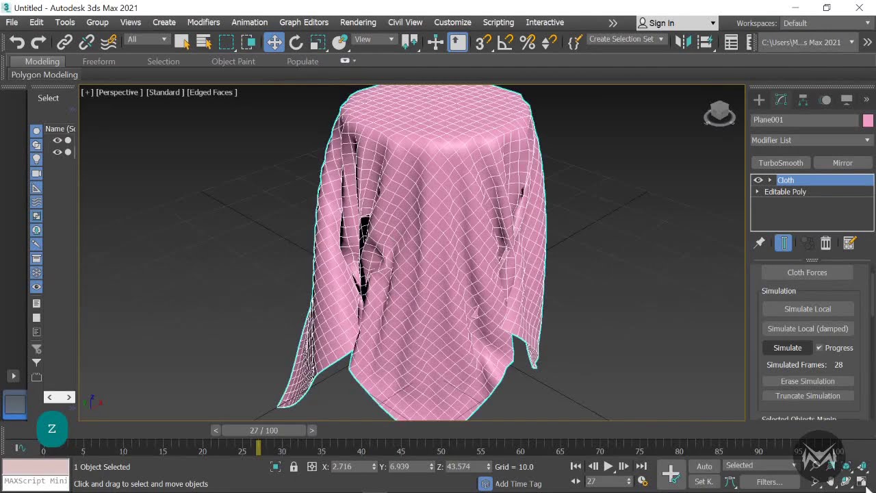 Cloth Simulation Basic in 3Ds Max | Cloth simulation 3Ds Max 2021 - YouTube