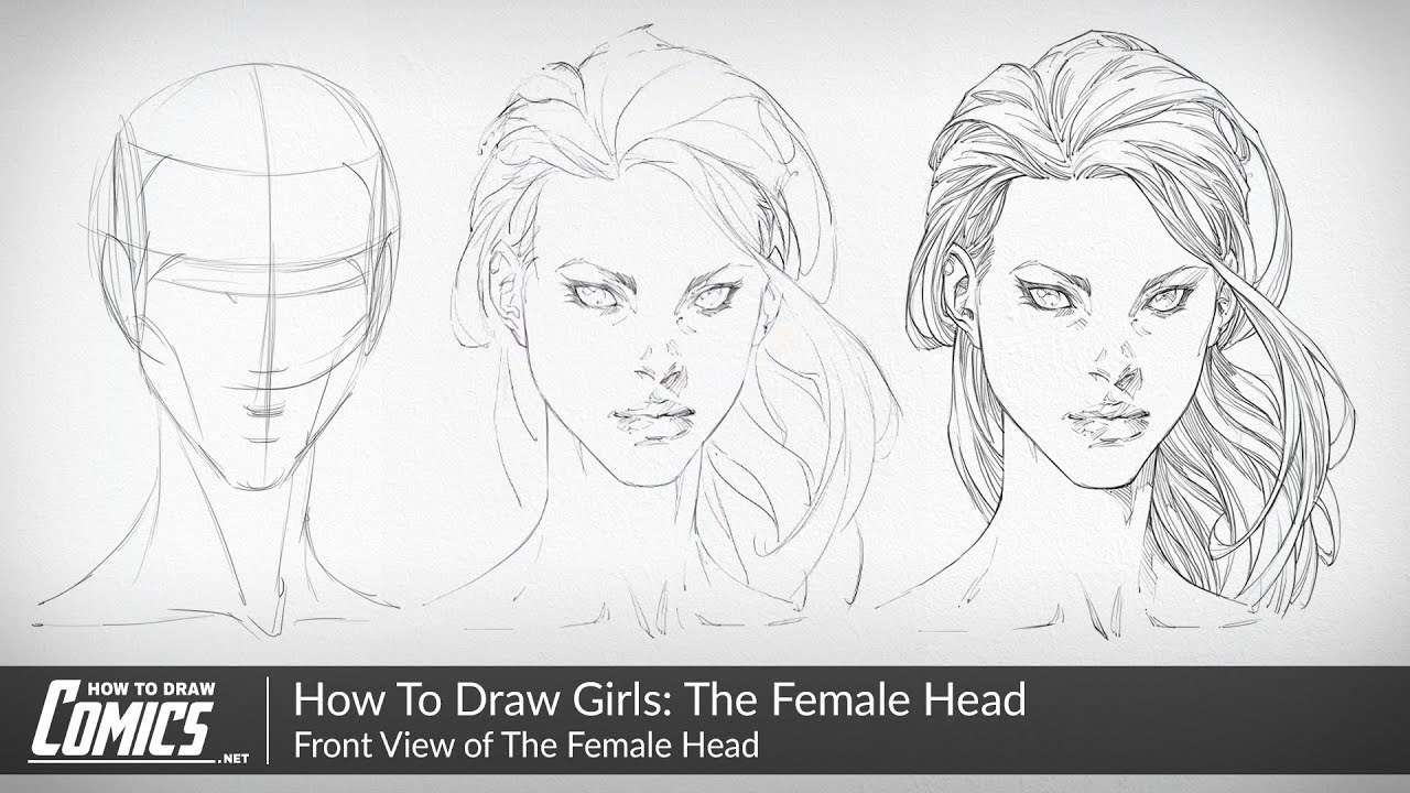 How to draw a female face step by step