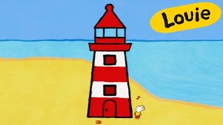 Leuchtturm - Louie, mal mir einen Leuchtturm | Lebendige bildungs malen für kinder