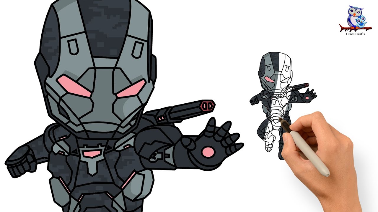 Was doodling at work, next thing you know it lead into a full-fledged War  Machine drawing. It's a slow day, enjoy! : r/Marvel