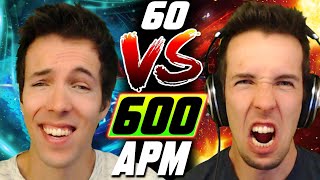60 APM game and then 600 APM game - THE DIFFERENCE - WC3 - Grubby
