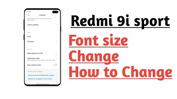Redmi 9i sport Font size change How to change