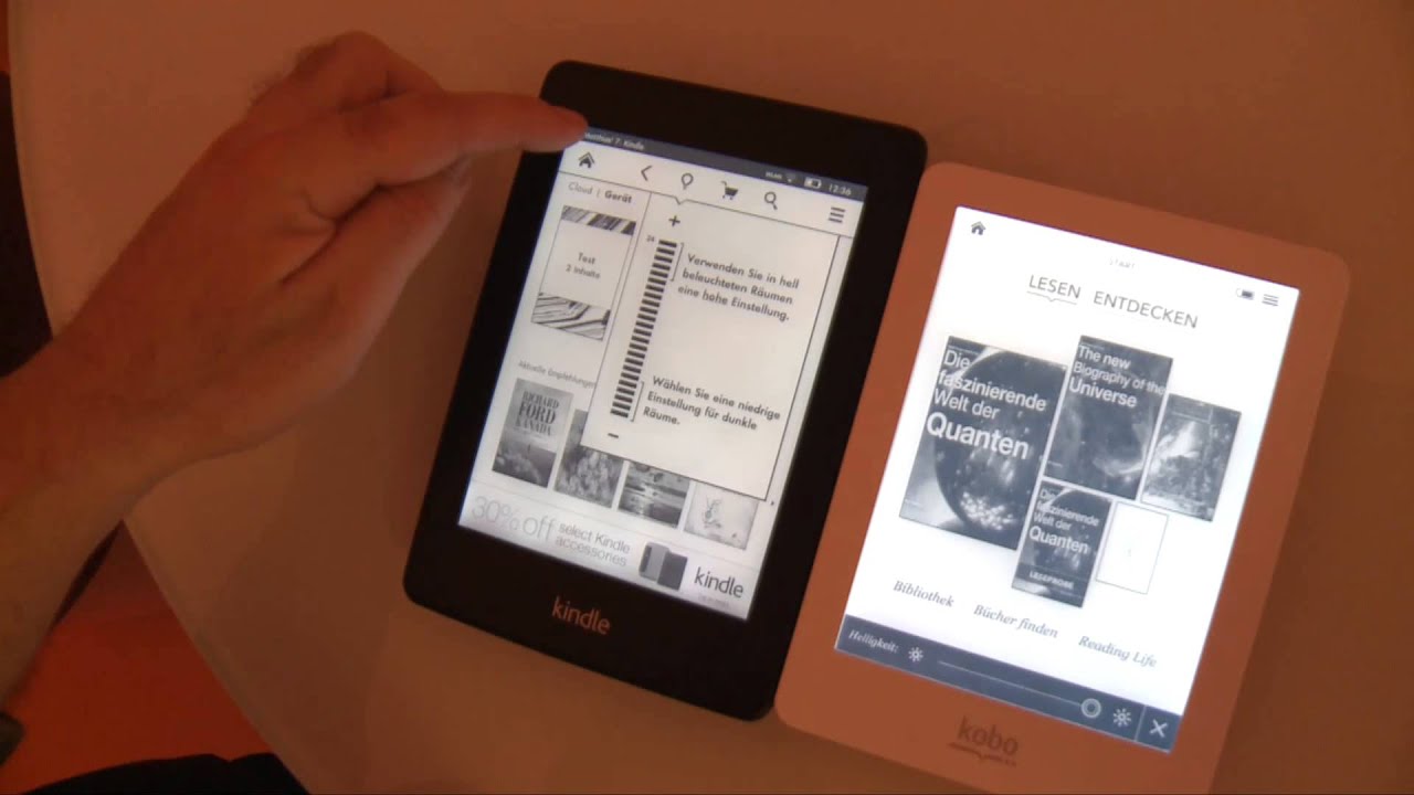 E-Book-Reader mit Beleuchtung - Kobo Glo und Amazon Kindle Paperwhite ...