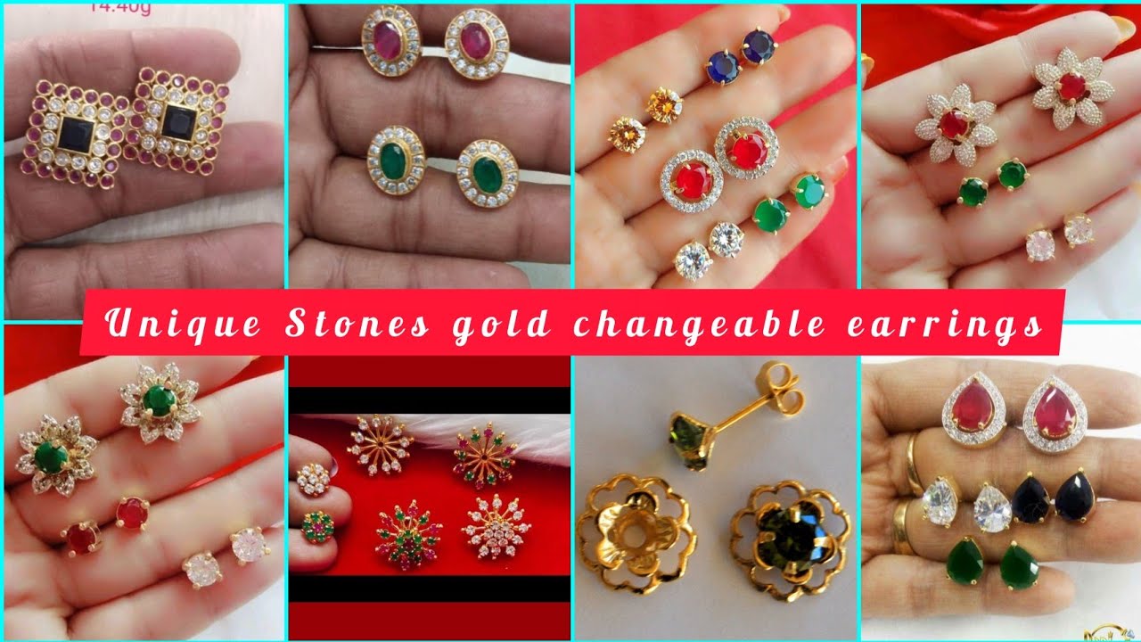 Stone Change Earrings Online | 1 gram gold jewellery, Convertible jewelry,  Online earrings